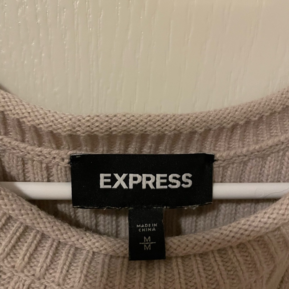 Express Grey Ribbed Sweater - Picture 2 of 3